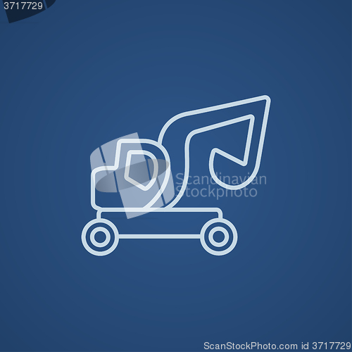 Image of Excavator truck line icon.