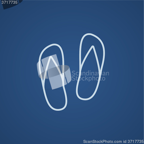 Image of Beach slipper line icon.