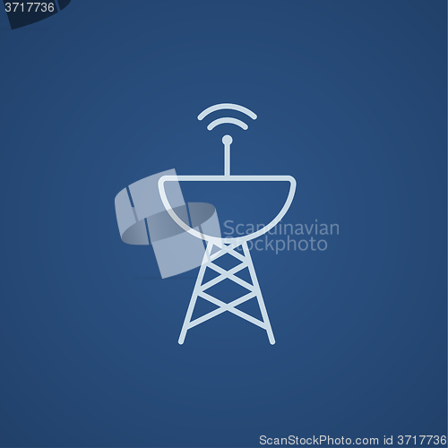 Image of Radar satellite dish line icon.