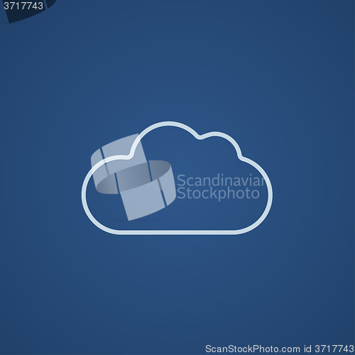 Image of Cloud computing line icon.