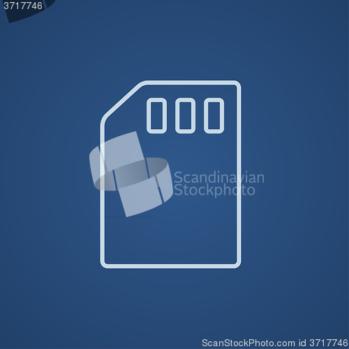 Image of Sim card line icon.