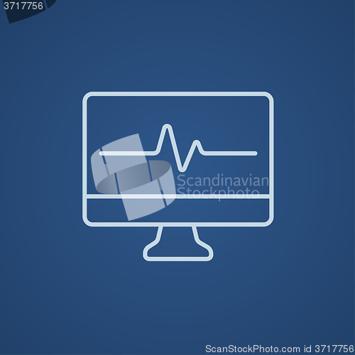 Image of Heart beat monitor line icon.