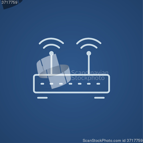 Image of Wireless router line icon.