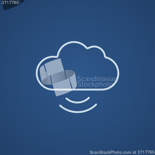 Image of Cloud computing line icon.