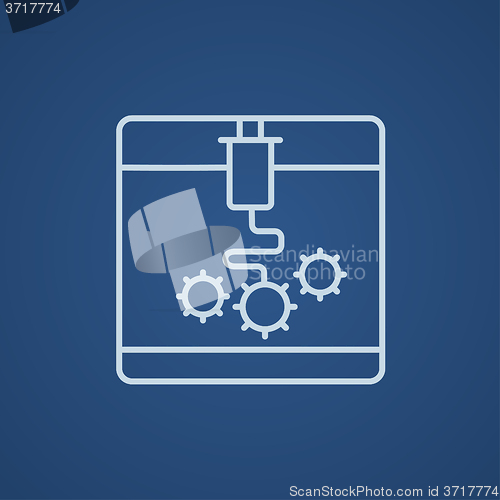 Image of Tree D printing line icon.