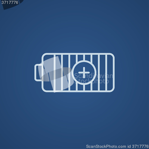 Image of Fully charged battery line icon.