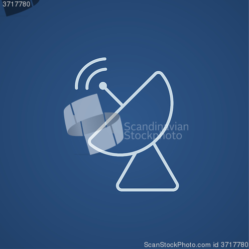 Image of Radar satellite dish line icon.