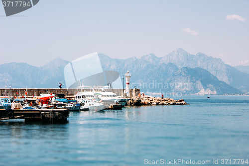 Image of Coast Antalya Turkey Kaleici, the promenade. Marina Antalya