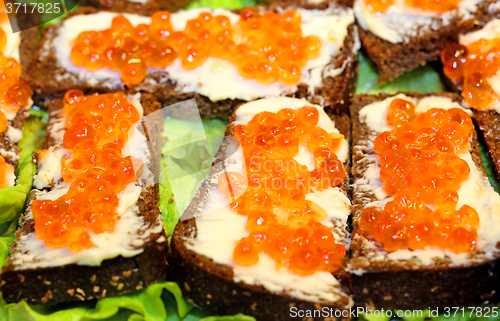 Image of  sandwiches red caviar  