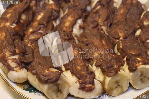 Image of bananas with chocolate