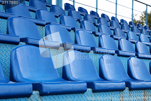 Image of blue seats at stadium