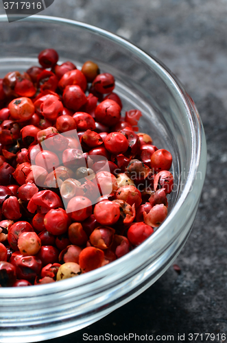 Image of Pink peppercorns close up