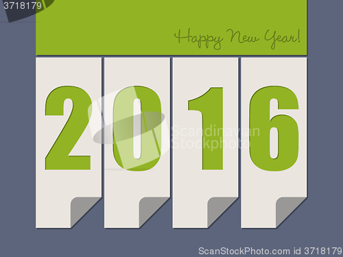 Image of Happy new year greeting with 2016 text