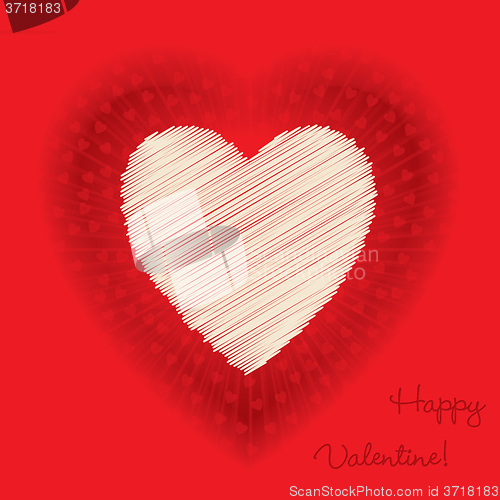 Image of Red hot valentine greeting with bursting heart