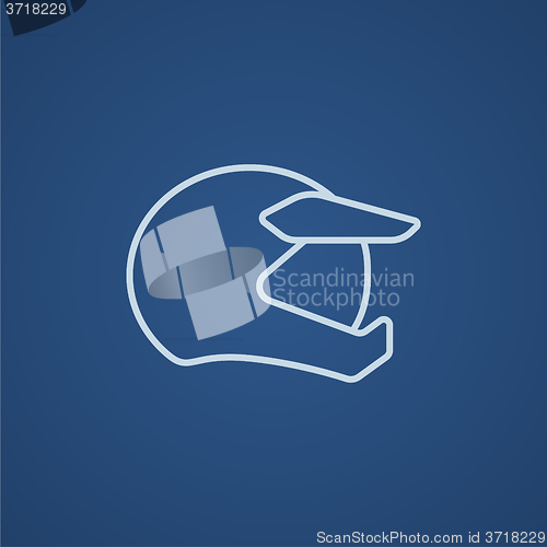 Image of Motorcycle helmet line icon.