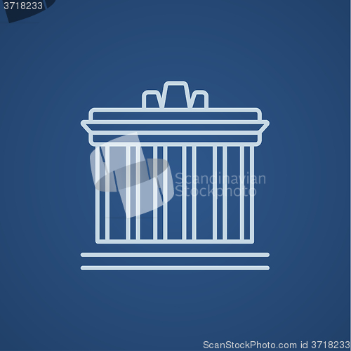 Image of Acropolis of Athens line icon.