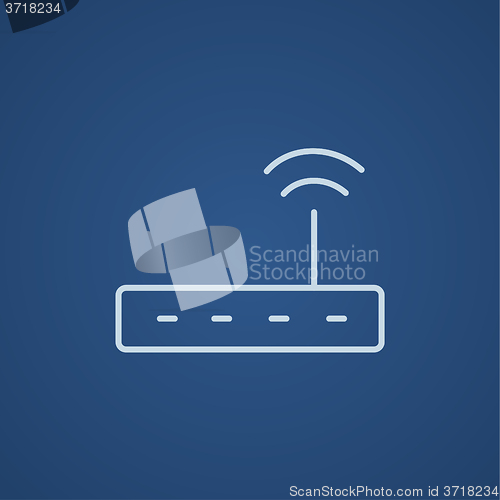 Image of Wireless router line icon.