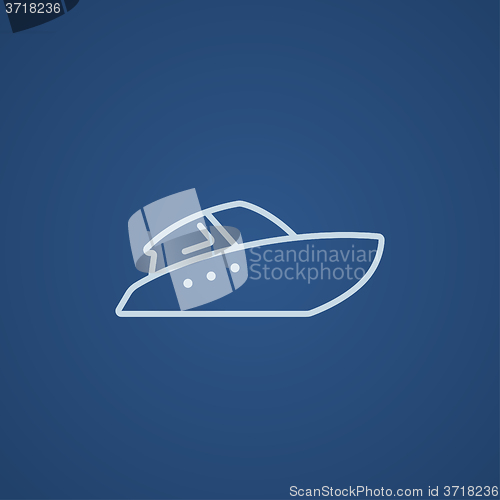 Image of Speedboat line icon.