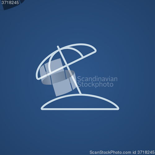 Image of Beach umbrella line icon.