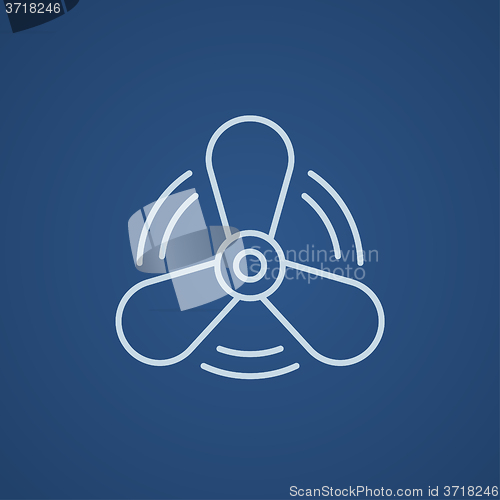 Image of Boat propeller line icon.