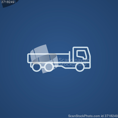 Image of Dump truck line icon.