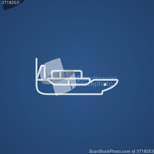 Image of Cargo container ship line icon.