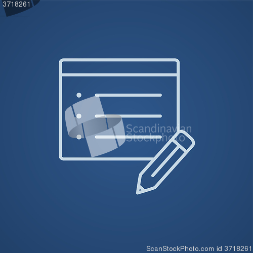 Image of Taking note line icon.