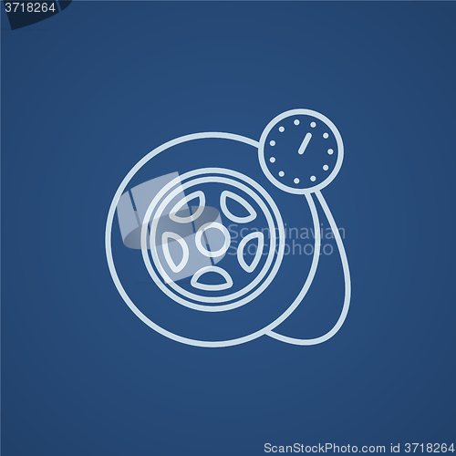 Image of Pressure gauge tyre  line icon.