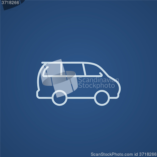 Image of Minivan line icon.