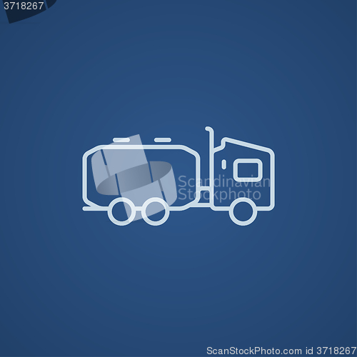 Image of Truck liquid cargo line icon.