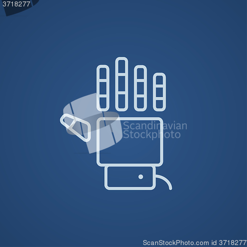 Image of Robot hand line icon.