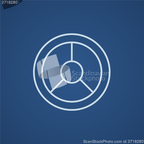 Image of Steering wheel line icon.