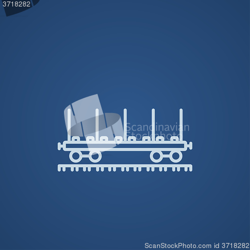 Image of Cargo wagon line icon.