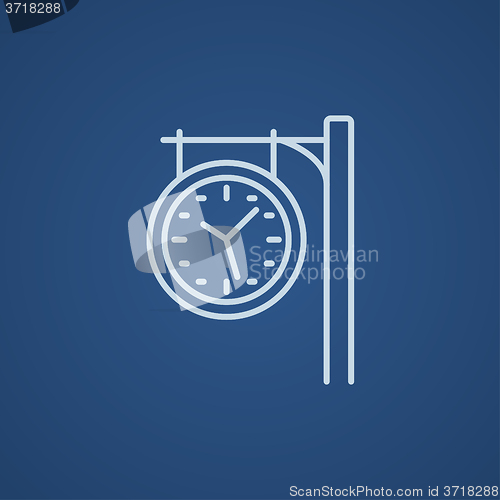 Image of Train station clock line icon.