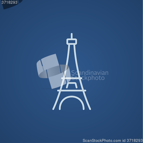 Image of Eiffel Tower line icon.