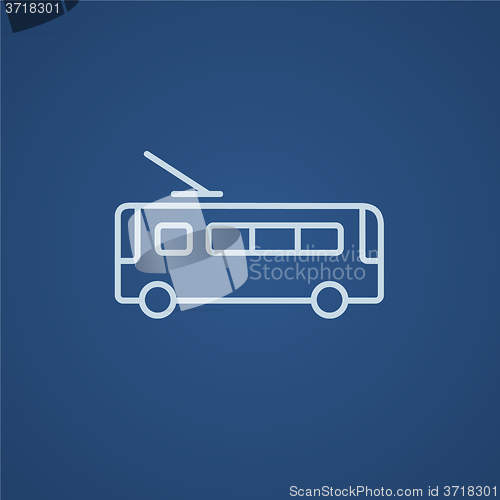 Image of Trolleybus line icon.