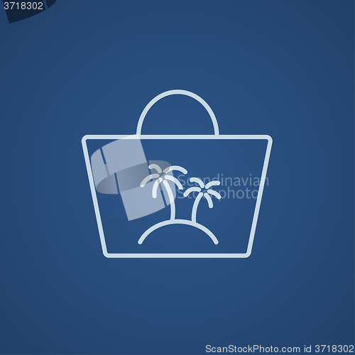 Image of Beach bag line icon.