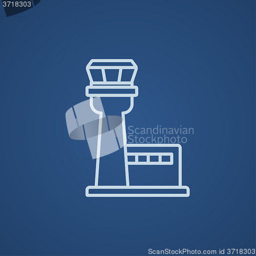 Image of Flight control tower line icon.