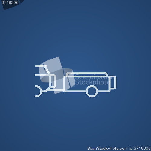 Image of Car with trailer line icon.