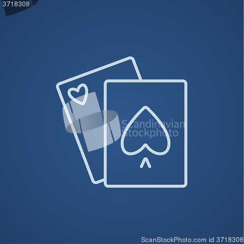 Image of Playing cards line icon.