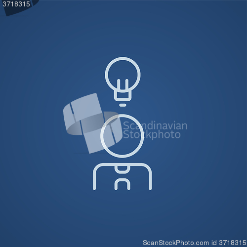 Image of Businessman with idea line icon.