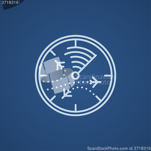 Image of Radar screen with planes line icon.