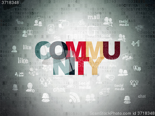 Image of Social media concept: Community on Digital Paper background