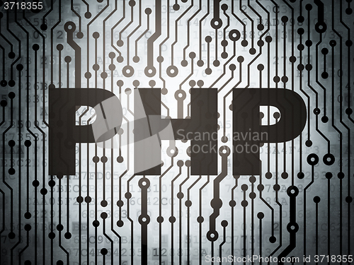Image of Software concept: circuit board with Php