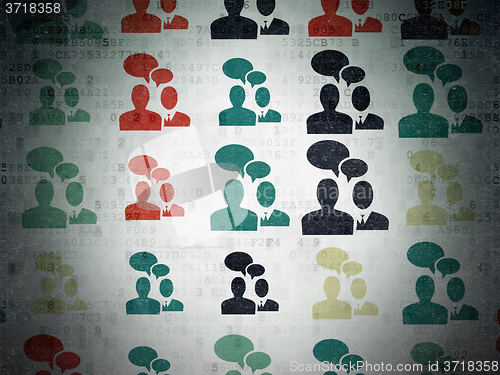 Image of Business concept: Business Meeting icons on Digital Paper background