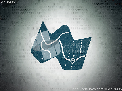 Image of Travel concept: Map on Digital Paper background