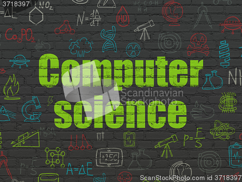 Image of Science concept: Computer Science on wall background