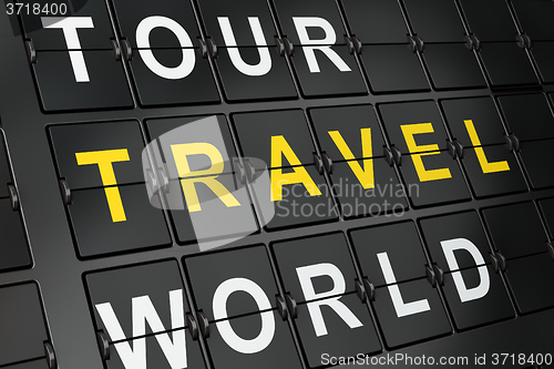 Image of Tourism concept: Travel on airport board background