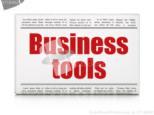 Image of Finance concept: newspaper headline Business Tools