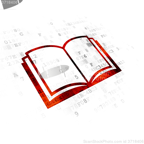 Image of Education concept: Book on Digital background